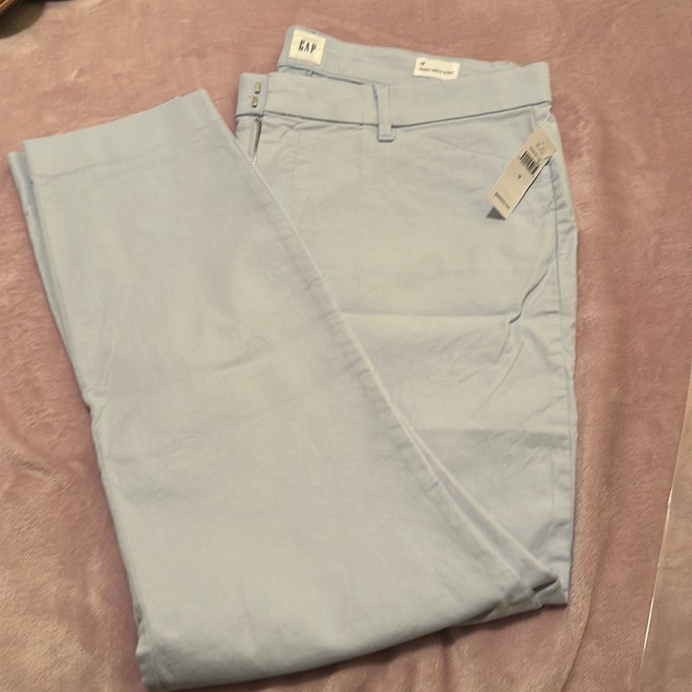 NWT Gap light blue skinny Ankle Khaki size 12